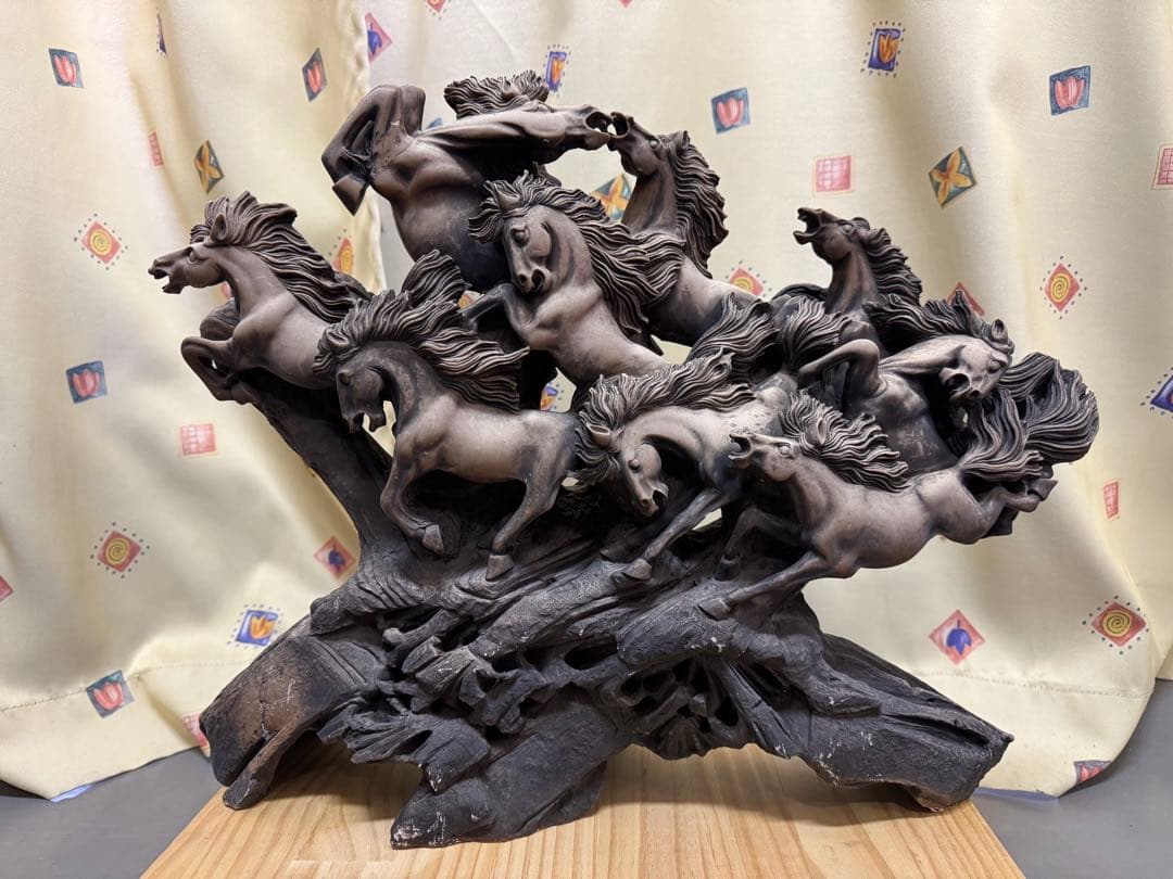 九頭馬　置物　オブジェ　縁起物　金運　レトロ　アンティーク　ヴィンテージ 九頭馬 置物 オブジェ 縁起物 金運 レトロ アンティーク ヴィンテージ