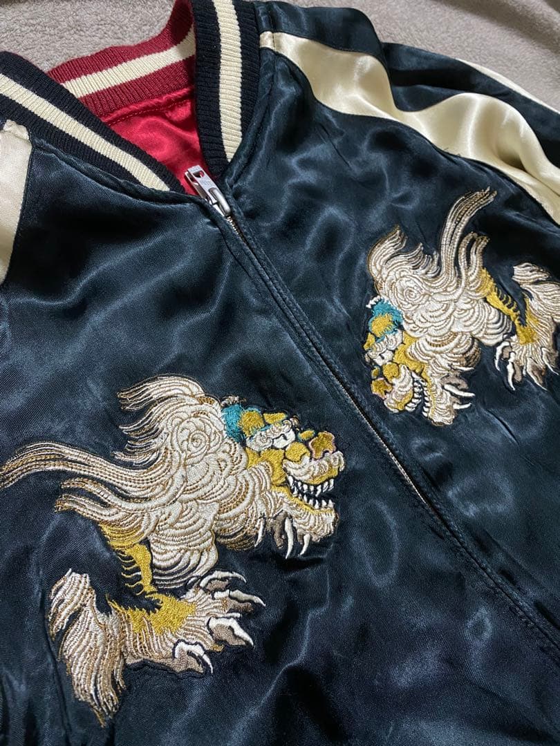 百花繚乱 美品 虎龍 日本限定 スカジャン サテン unisex vintage