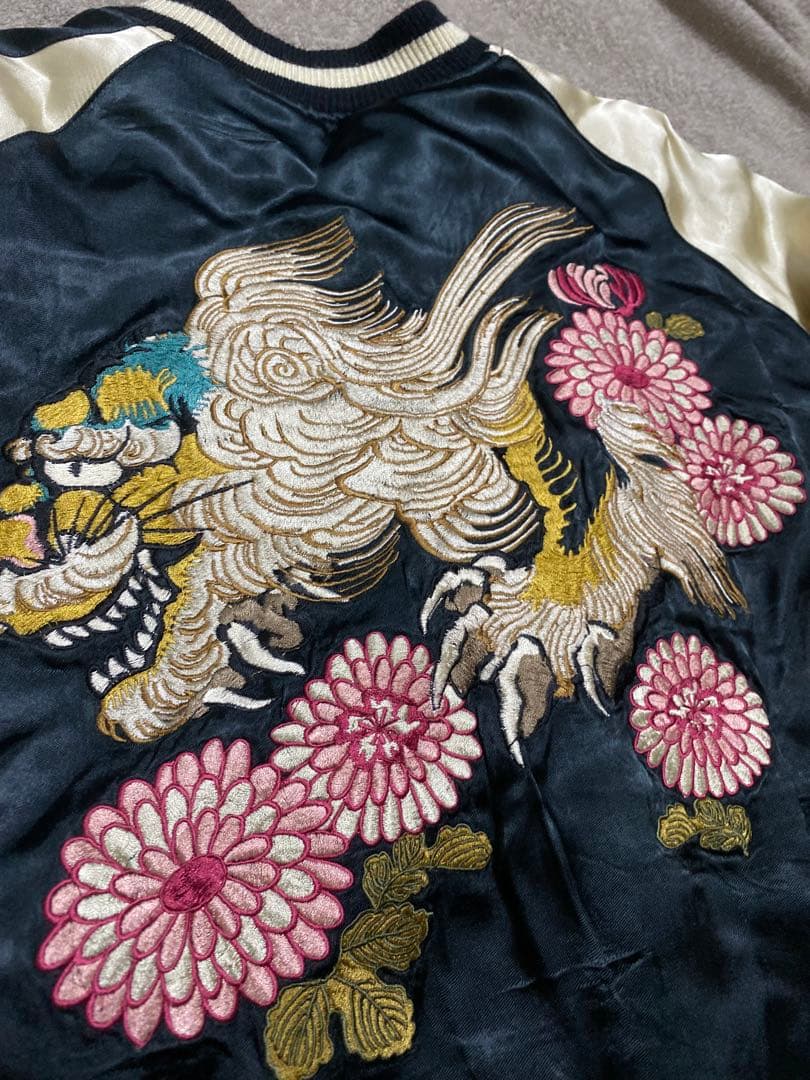 百花繚乱 美品 虎龍 日本限定 スカジャン サテン unisex vintage