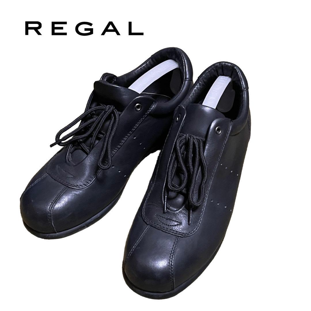REGAL リーガル ブラック スニーカー レザー 革 26cm - メルカリ