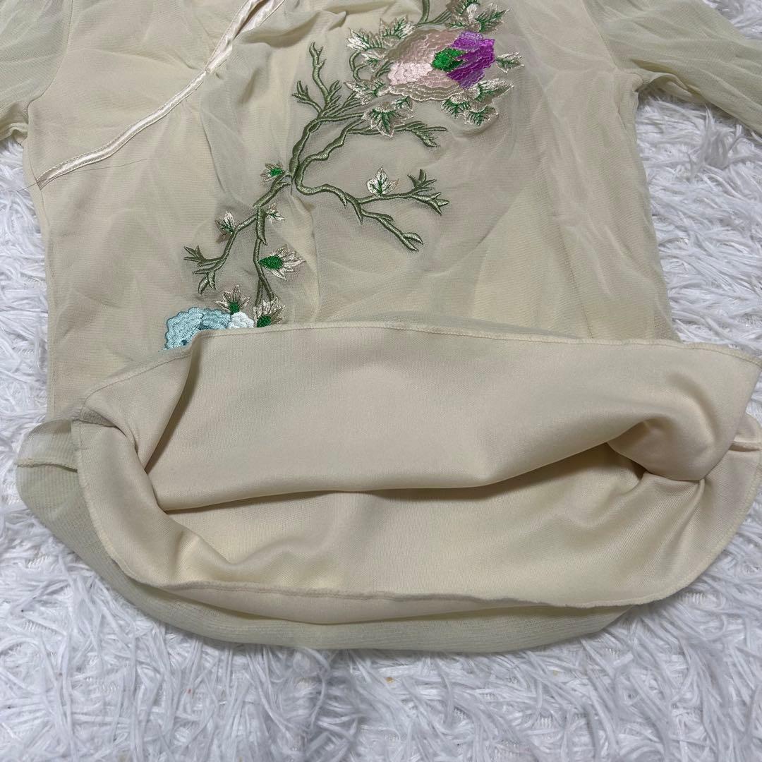 VIVIENNE TAM 花刺繍 シアートップス チャイナ風 長袖 セットアップ