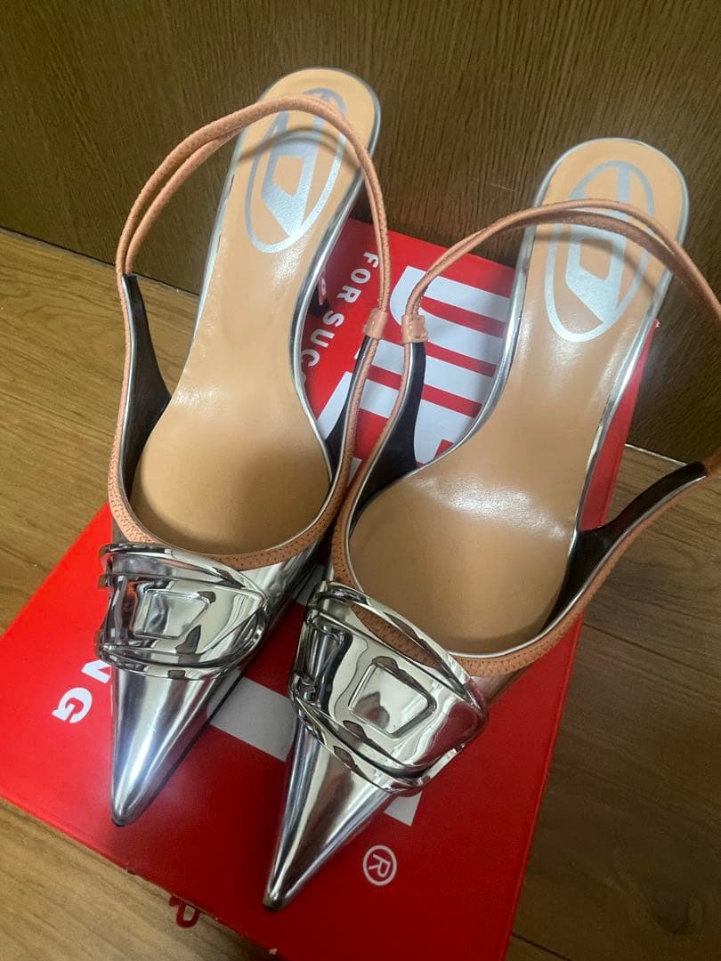 D-VENUS SB シルバー シェルコーラル DIESEL パンプス