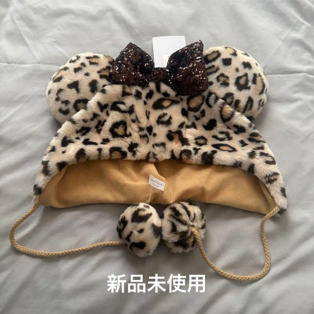 ディズニー ファンキャップ レオパード ヒョウ柄 ミニー ブラウン