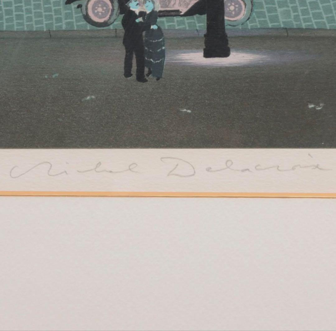 値下げ】ミッシェル・ドラクロワ リトグラフ 「バスティーユ広場の夜