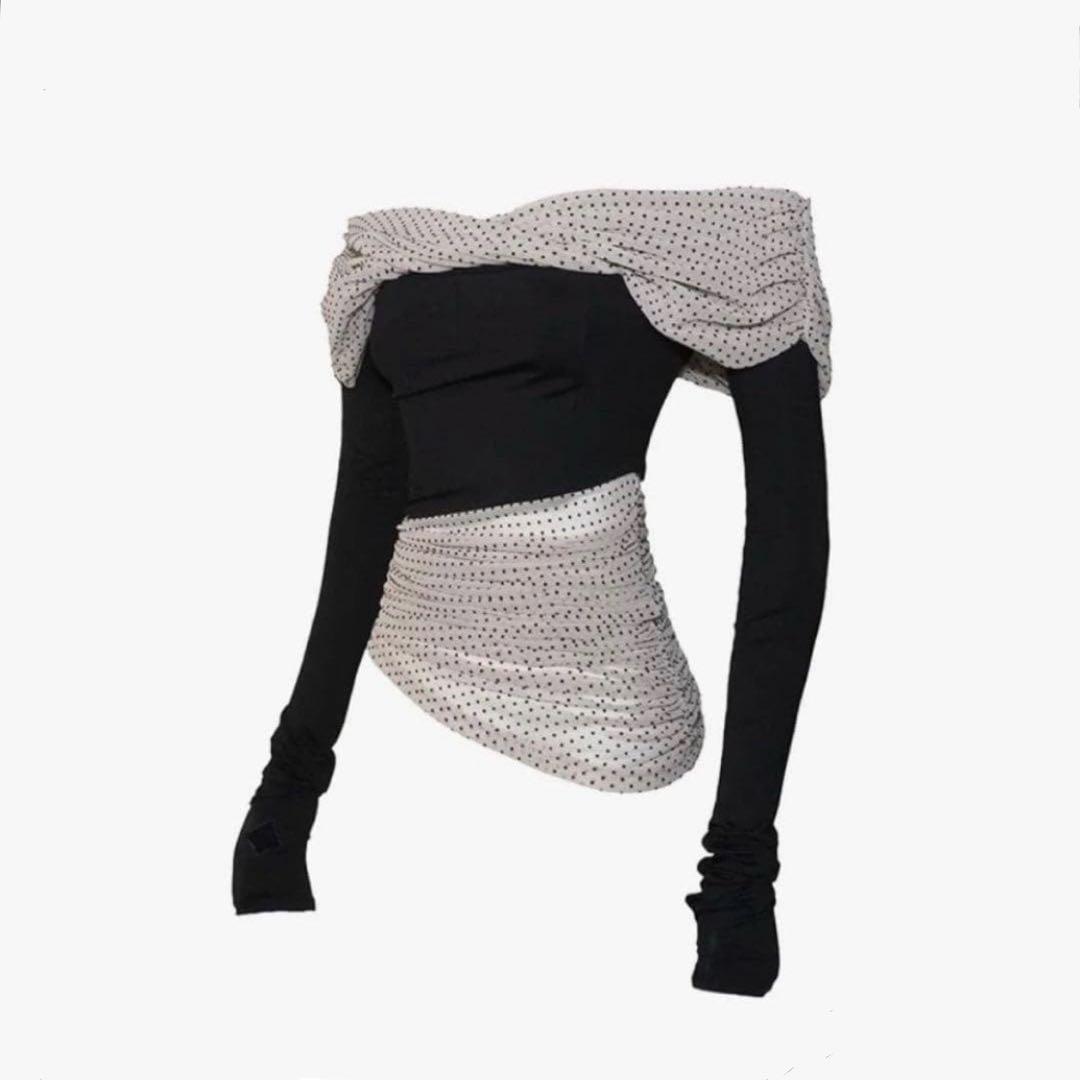 トップス theredthread s dot off shoulder tops