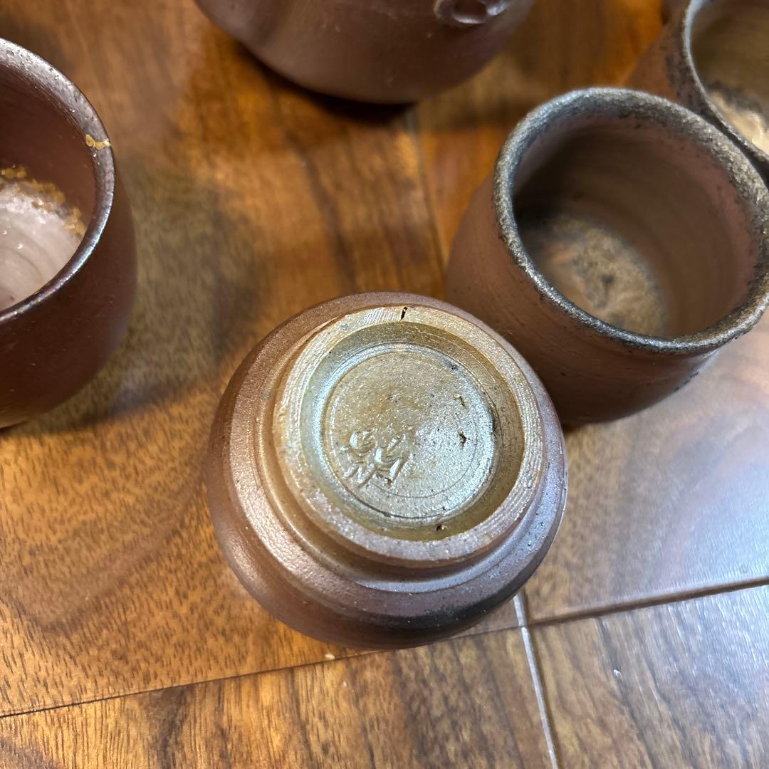 備前焼の急須と湯呑みセット - メルカリ