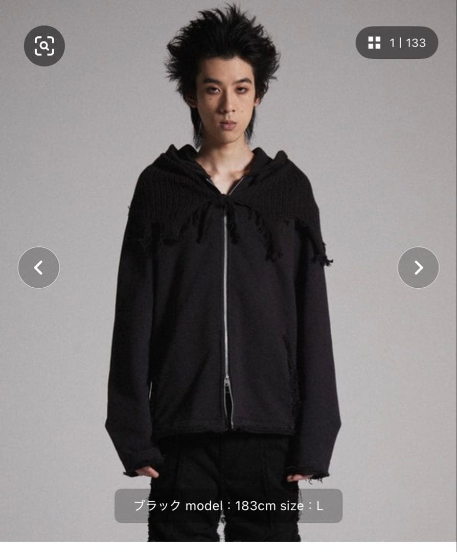 GRANCY】ニットレイヤードデザインジップフーディ - メルカリ