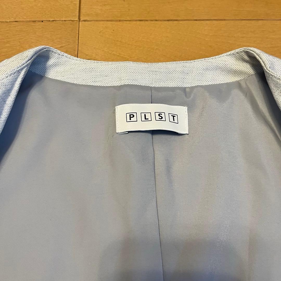 PLST プラステ セットアップ パンツ スーツ リネン ライトグレーノー