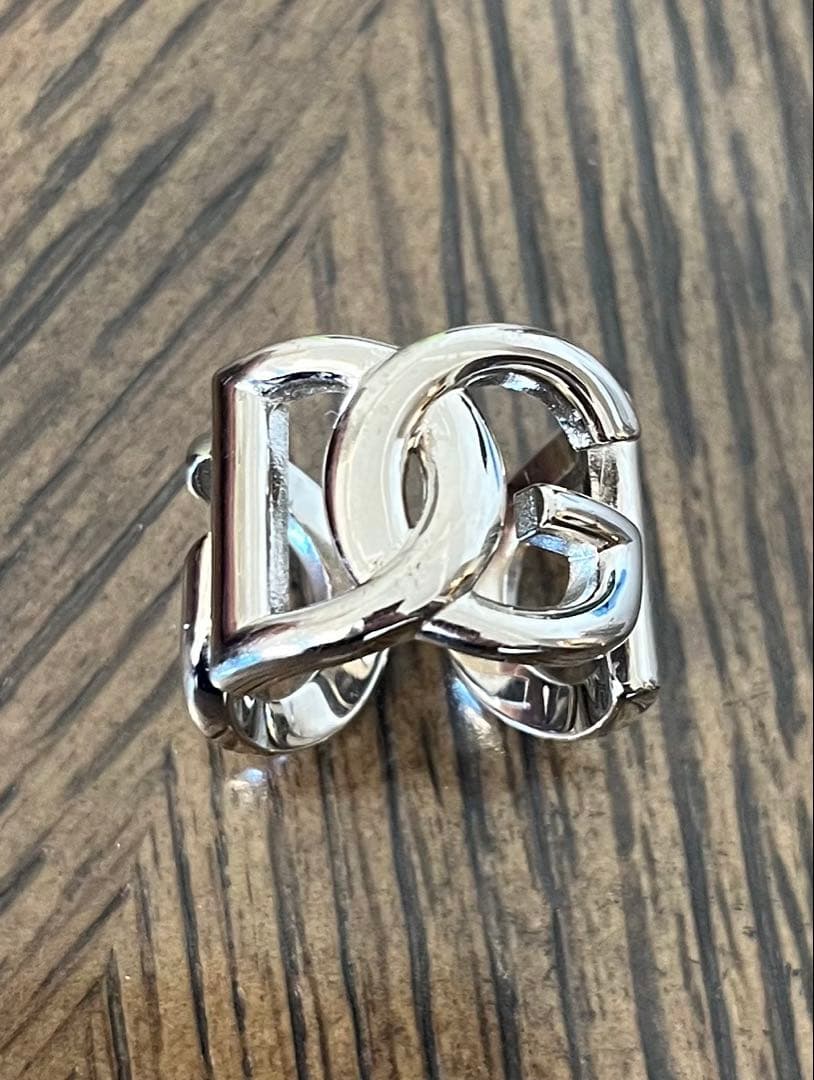 DOLCE&GABBANA シルバー DG ロゴ リング サイズ: 9