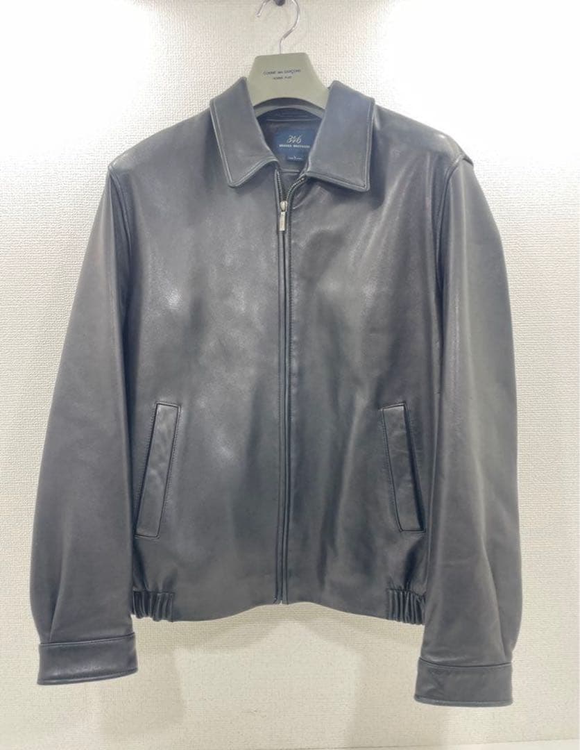 【極希少】 BROOKS BROTHERS 346 シングルライダースジャケット ブルックスブラザーズ レザージャケット ラムウール シングル 346 古着