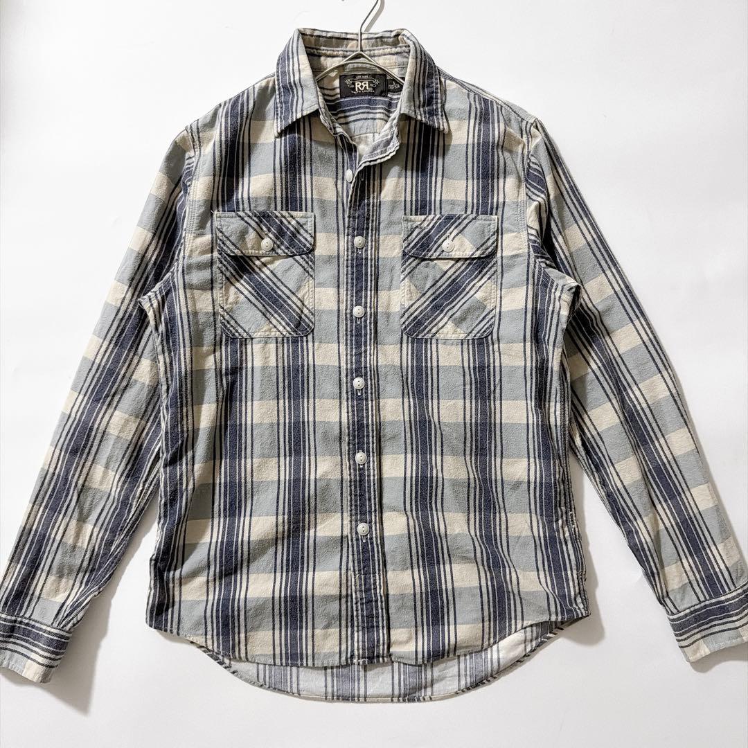 RRL ラルフローレン タータンチェック ネルシャツ ブルー S ヴィンテージ