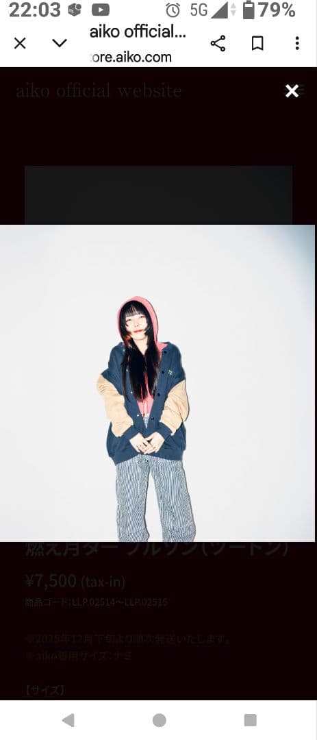 aiko 燃え月ターブルゾン ナミ