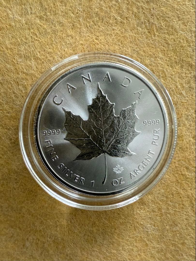 2023年 カナダ「メイプルリーフ」純銀 1オンス銀貨 クリアケース付