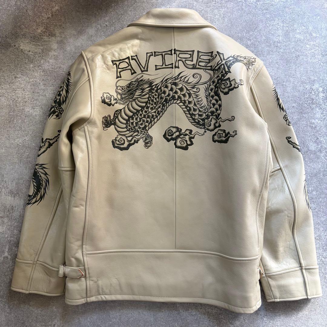 極美品✨ XL相当 300着限定 AVIREX ドラゴン オールレザージャケット