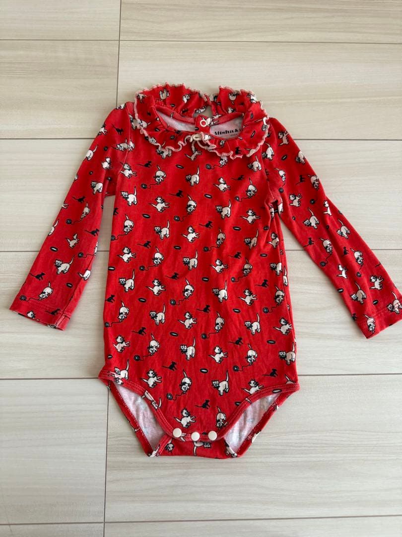 misha & puff 猫ロンパ 18-24m