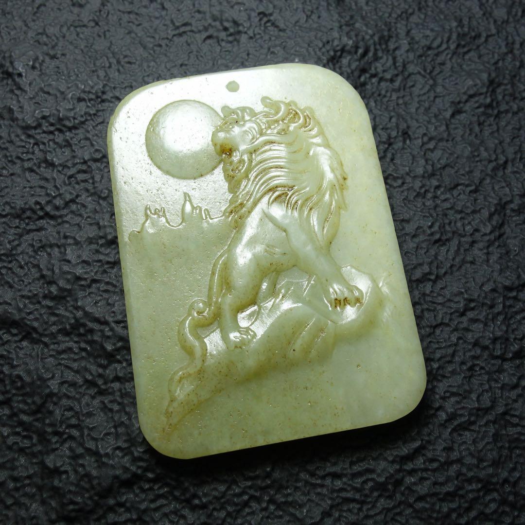 清時代 和田玉 古玉佩 彫刻玉 中国古美術 時代玉器 骨董 收藏品 C1A163