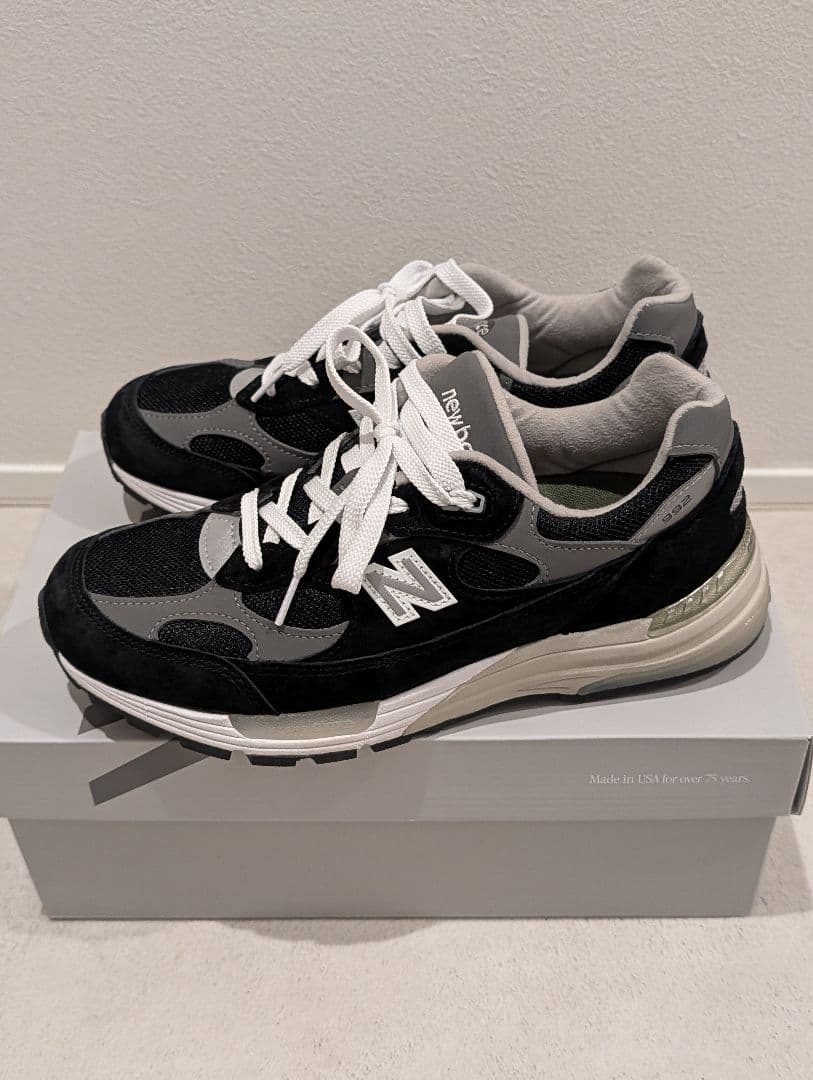 New Balance 992 ブラック(純正インソール付)