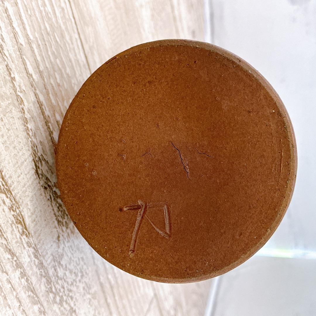 花入 花瓶 備前焼 陶印「力 刀」 / 骨董 古道具 茶道具 木村陶峰