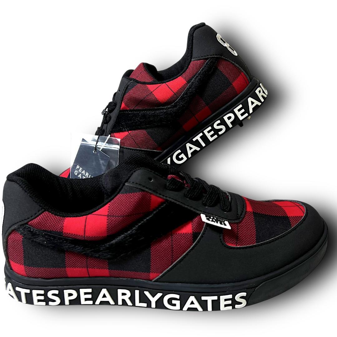 24.5cm パーリーゲイツ バッファローチェックゴルフシューズ 箱有り