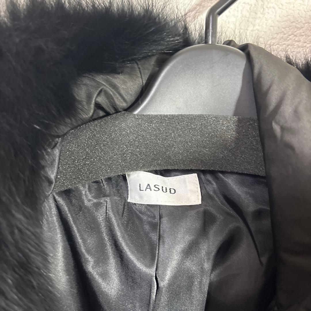 LASUD ファーボアコート ブラック 未使用品 サイズ9号 定価34000円