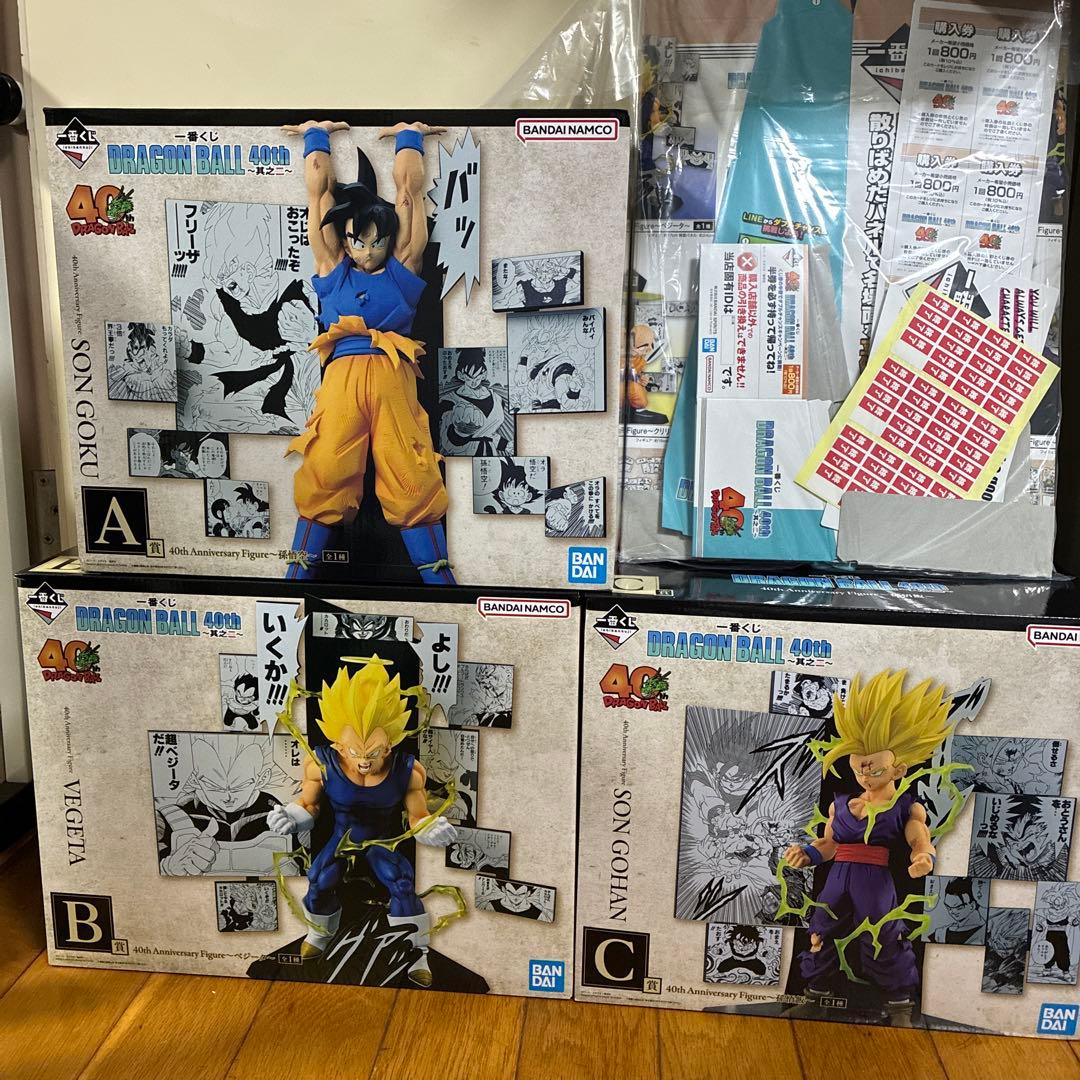 一番くじドラゴンボール40th其之弐 A賞B賞C賞フィギュア＆販促物4点セット