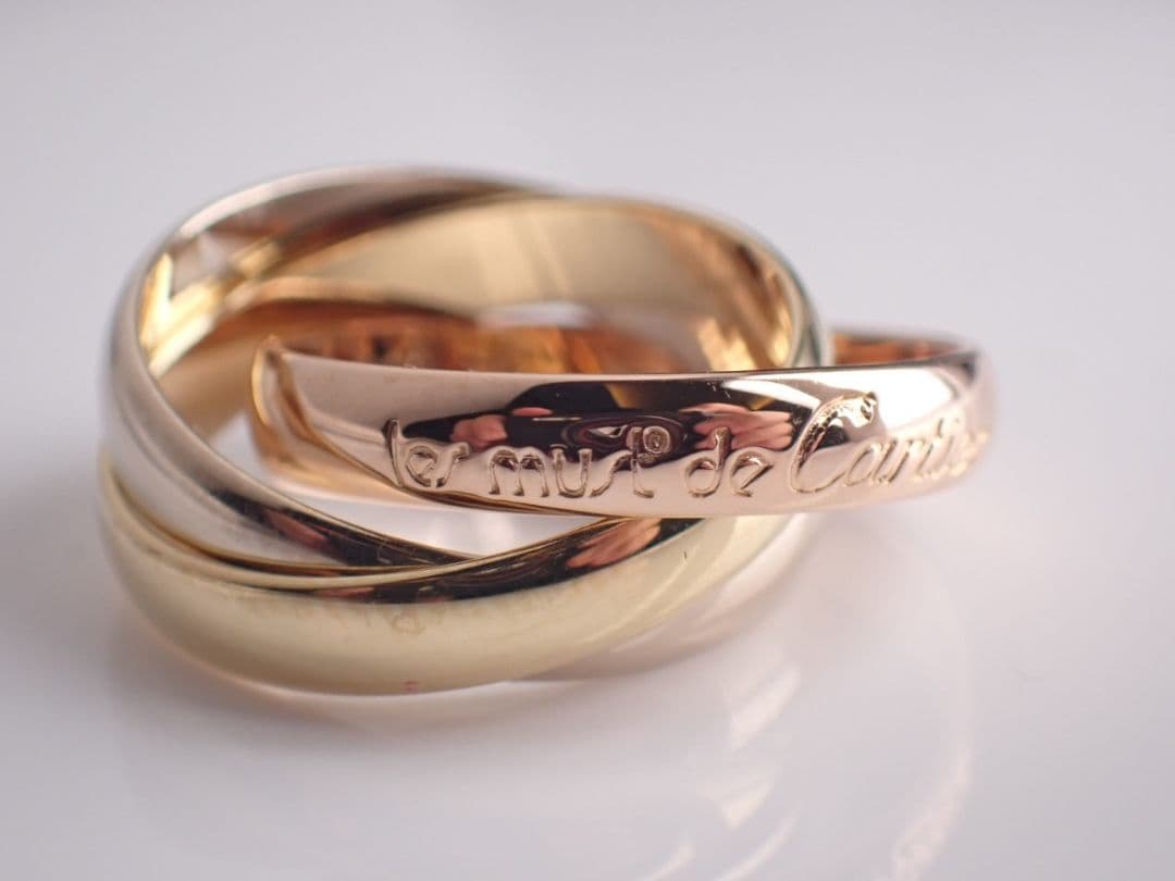 Cartier　カルティエ　三連　トリニティリング　指輪　750YG/WG/PG