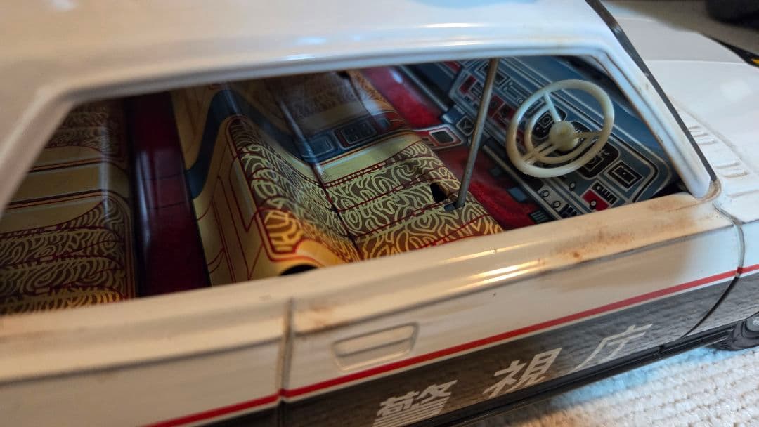 年代物】【箱付】イチコー グロリア パトロールカー ブリキ 車