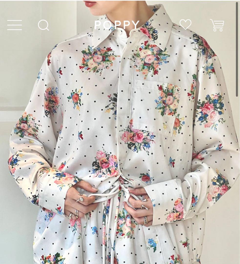 POPPY DOT FLOWER SHIRT 花柄　ドットフラワーシャツ