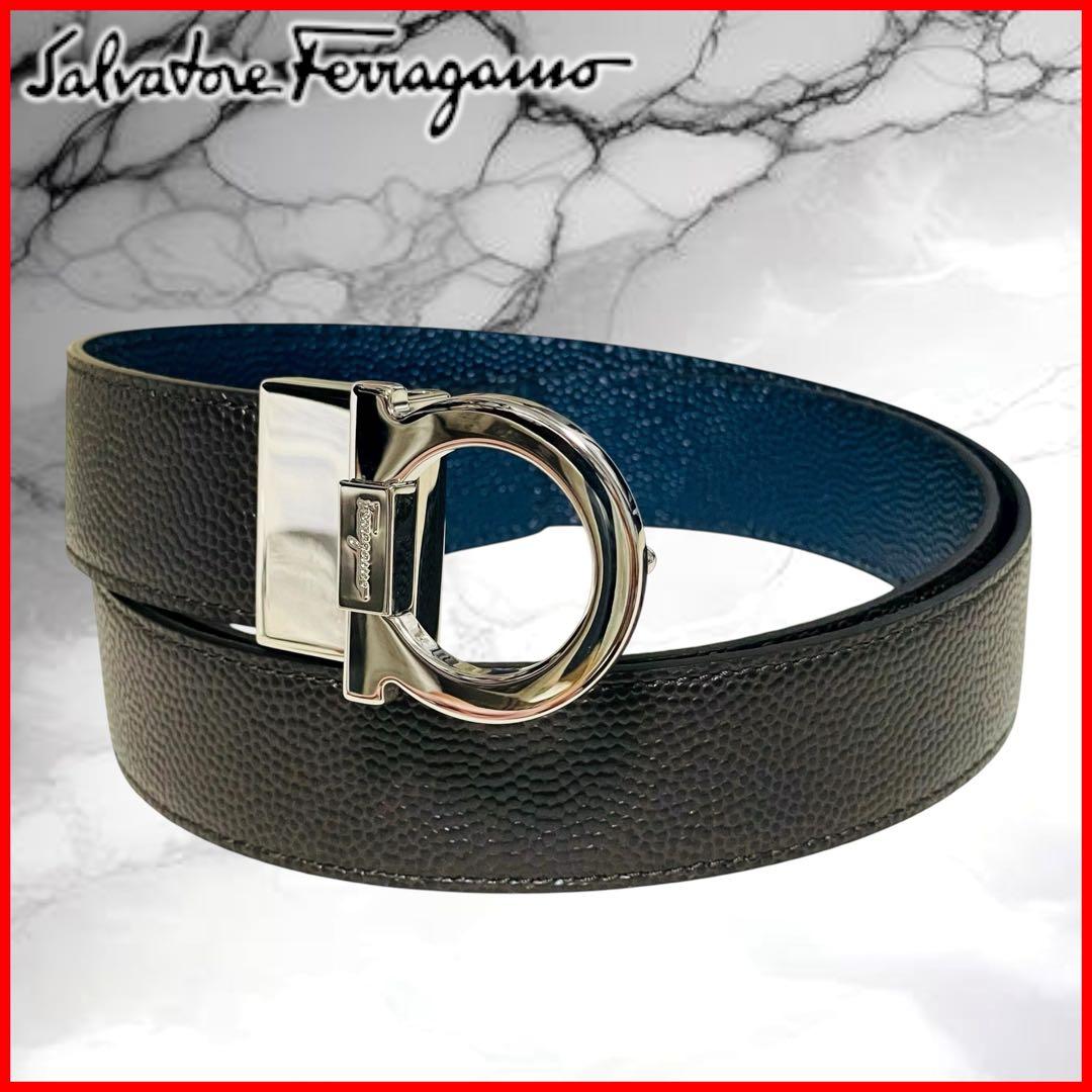 【サルバトーレフェラガモ】美品リバーシブル ガンチーニ ドレス ビジネス 茶×紺 中古・古着通販】Salvatore Ferragamo (サルヴァトーレ フェラガモ