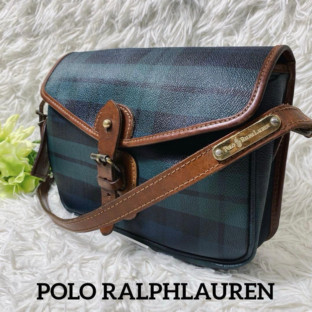 90s ポロラルフローレン メッセンジャーバッグ　ショルダー　ブラックウォッチ