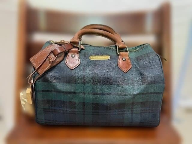 チェック柄ボストンバッグ