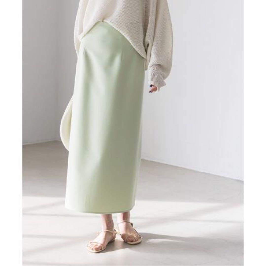 NOBLE ノーブル ジャージーライクカラータイトスカート グリーン 40 NOBLE ノーブル ジャージーライクカラータイトスカート グリーン 40
