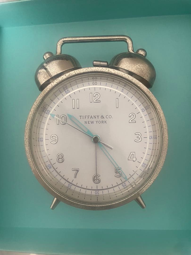 ぼ*び様 Tiffany & Co. ティファニー 置時計 目覚まし時計シルバー