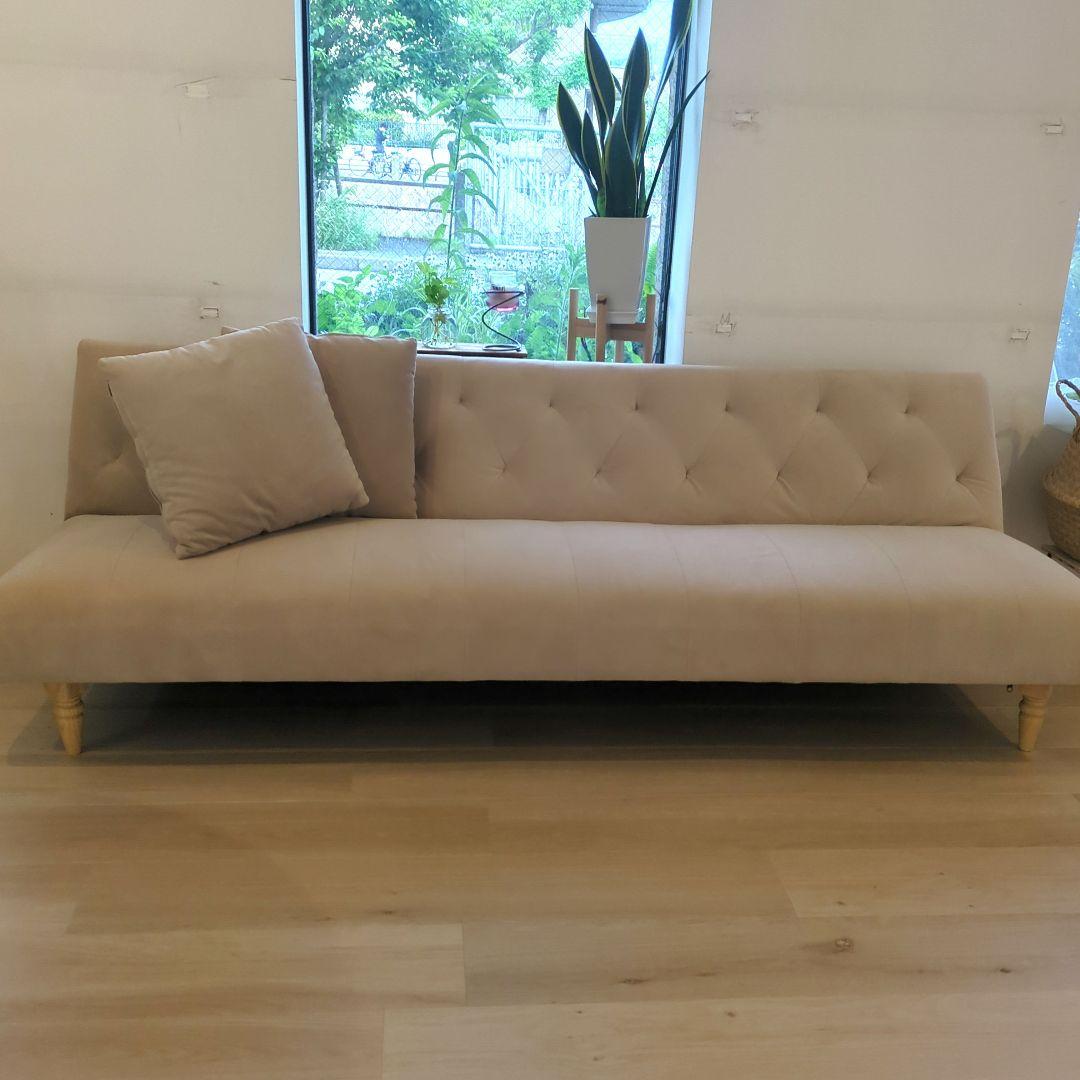 lowya 3人がけソファ ソファベッド ベージュ