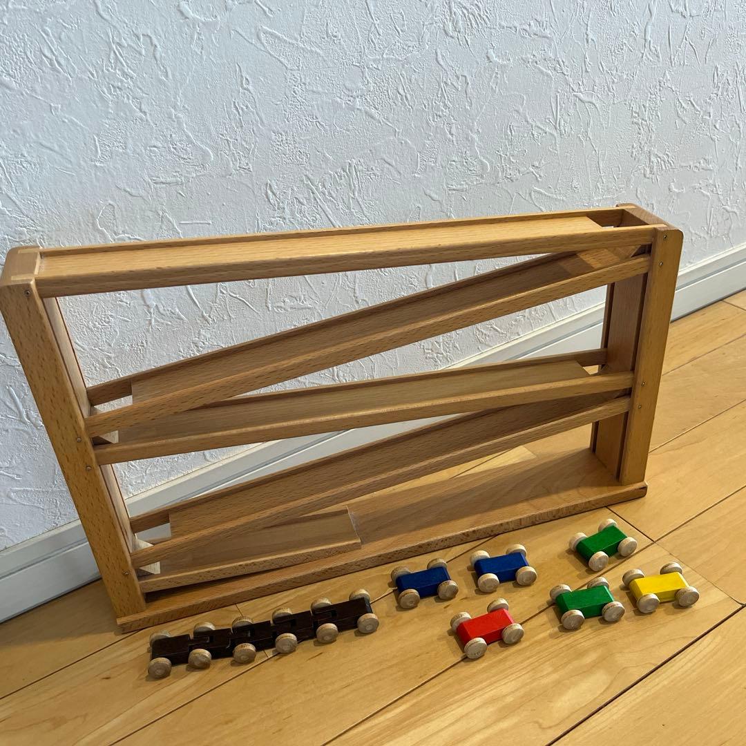 Laufbahn 木のおもちゃ ベック社 トレインカースロープ 知育玩具 箱