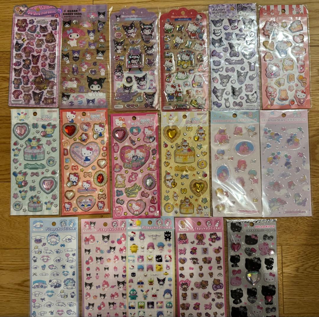 17枚セット　サンリオ　うるちゅる　ドロップジュエリー　ボンボンドロップシール