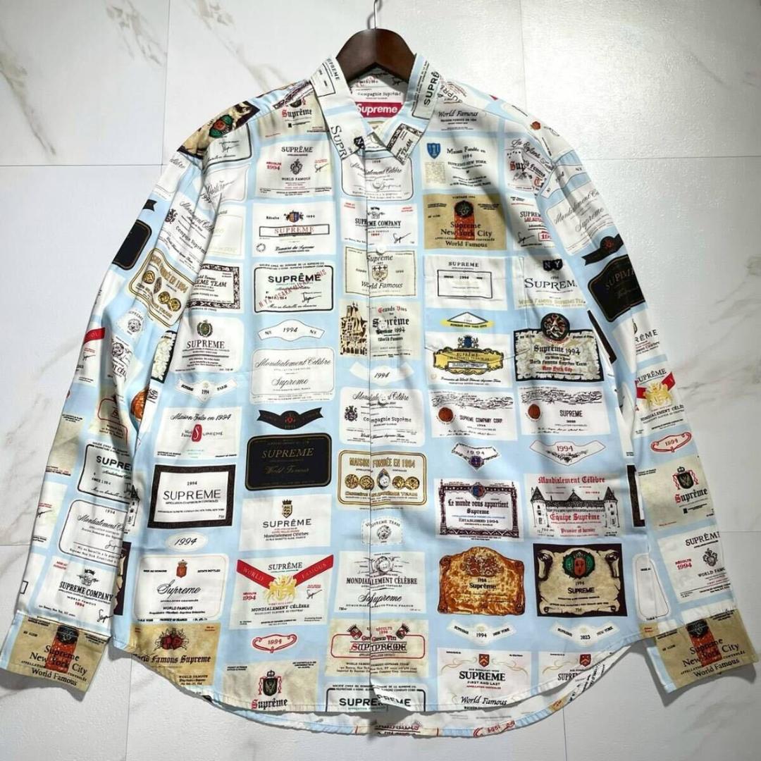 未使品級】Supreme 2024 24AW ラベルシャツ 総柄 マルチ　長袖 Wombat L/S Tee - Shop - Supreme