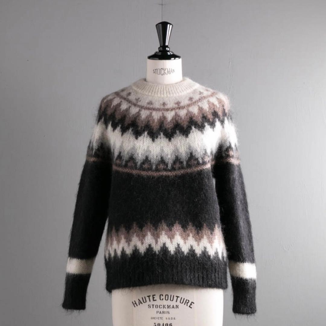 美品 ノルディック柄 クルーネックニット バトナー BATONER - メルカリ