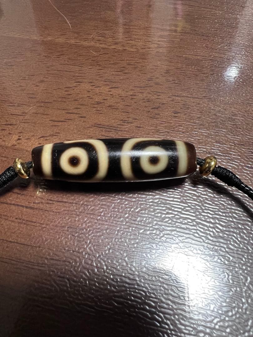 天然瑪瑙 三眼天珠 ネックレス 老天珠風 チベット天珠 長桶型 開運 お守り