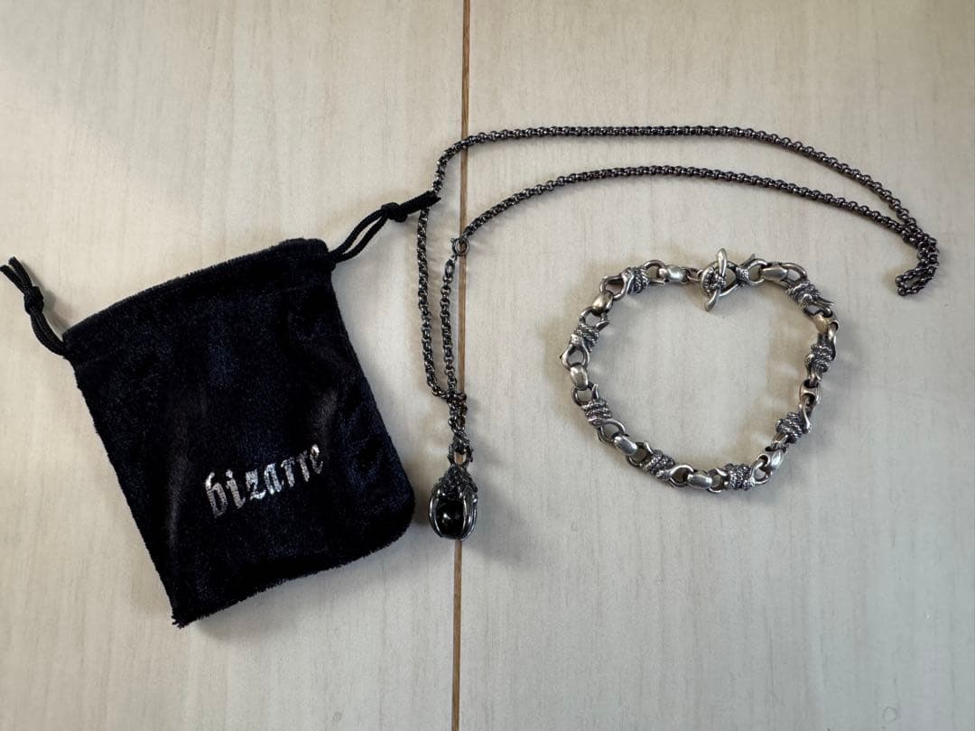 bizarre シルバーブレスレット　ネックレス セット