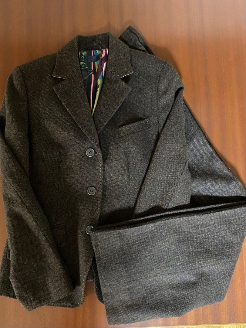 ポールスミスブラック　ツイードパンツスーツ40