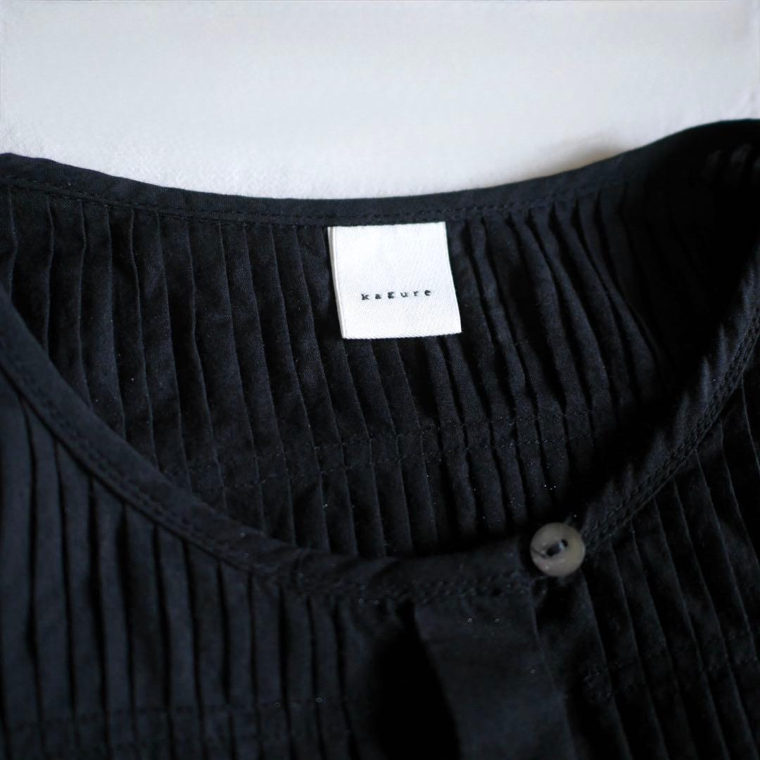 2025ss 美品✨️かぐれ コットンピンタックブラウス 黒 - メルカリ