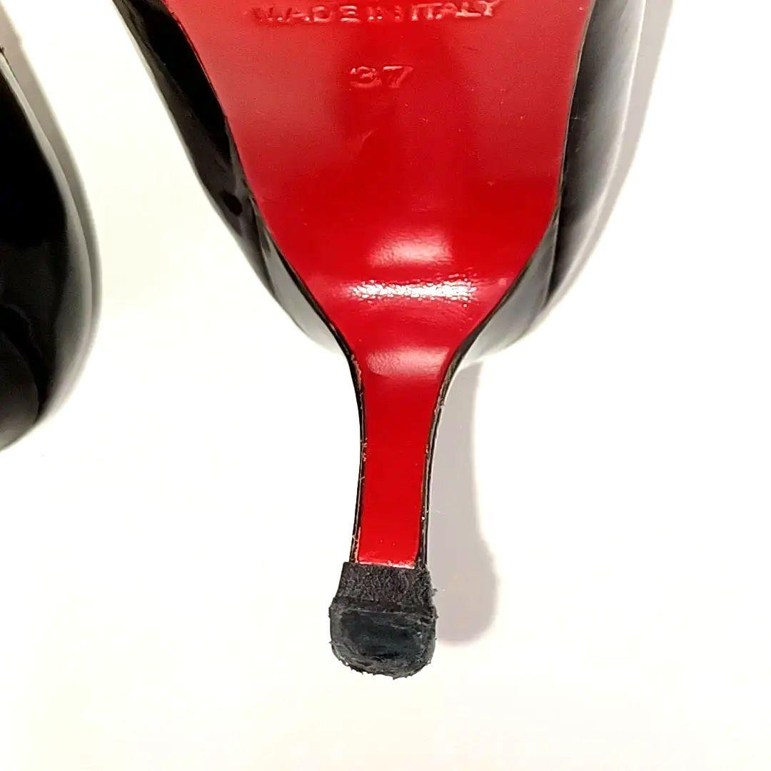 ヒール高8.5cm☆ルブタン レッドソール ポインテッドトゥ エナメル