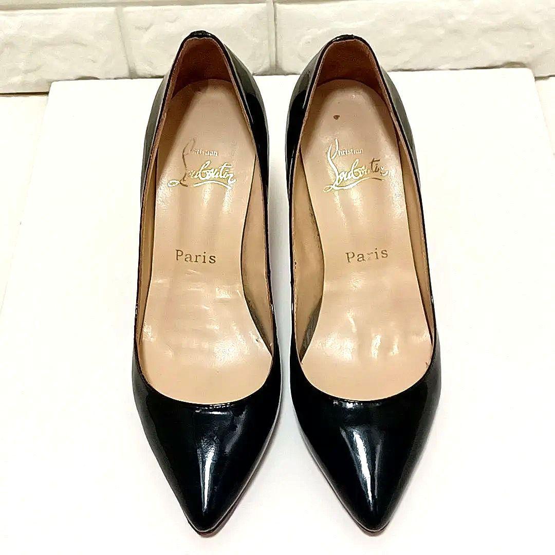 ヒール高8.5cm☆ルブタン レッドソール ポインテッドトゥ エナメル