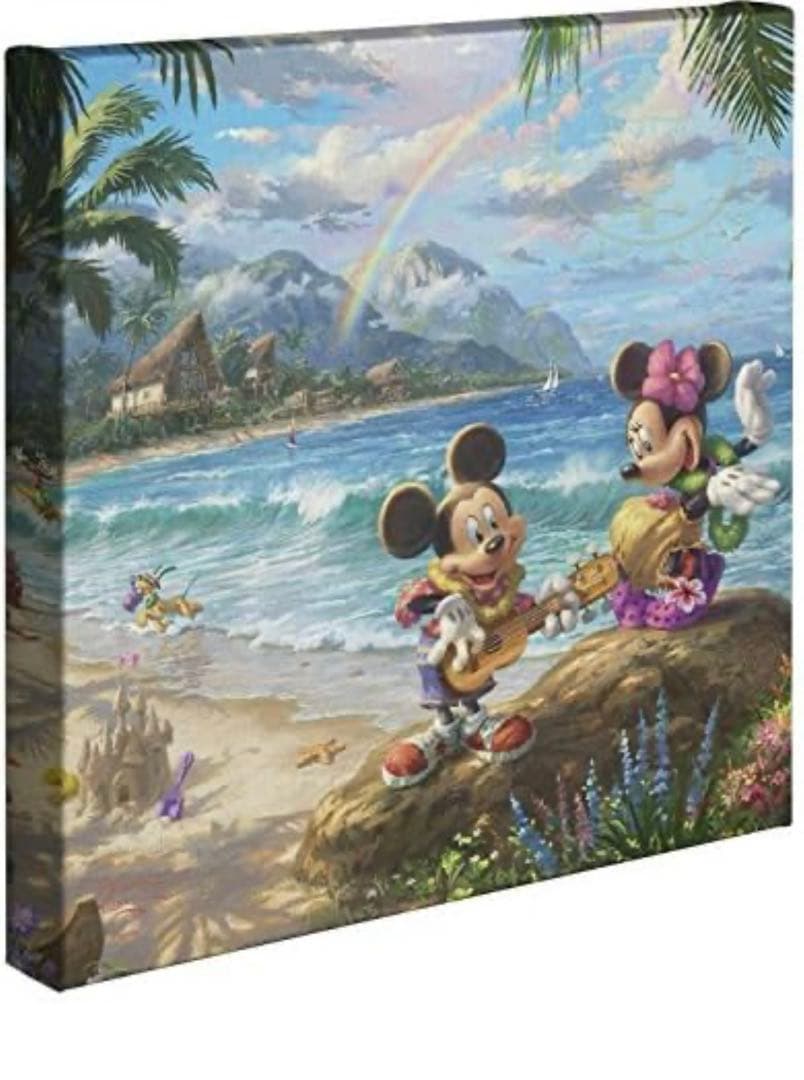 トーマスキンケードミッキーミニーハワイキャンバス