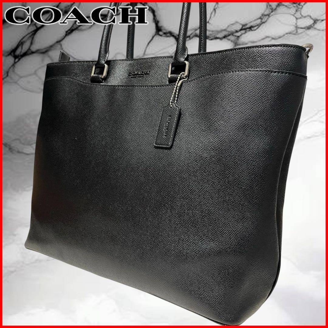 【コーチ】美品 2way ビジネストート メタルロゴ サフィアーノ 84630