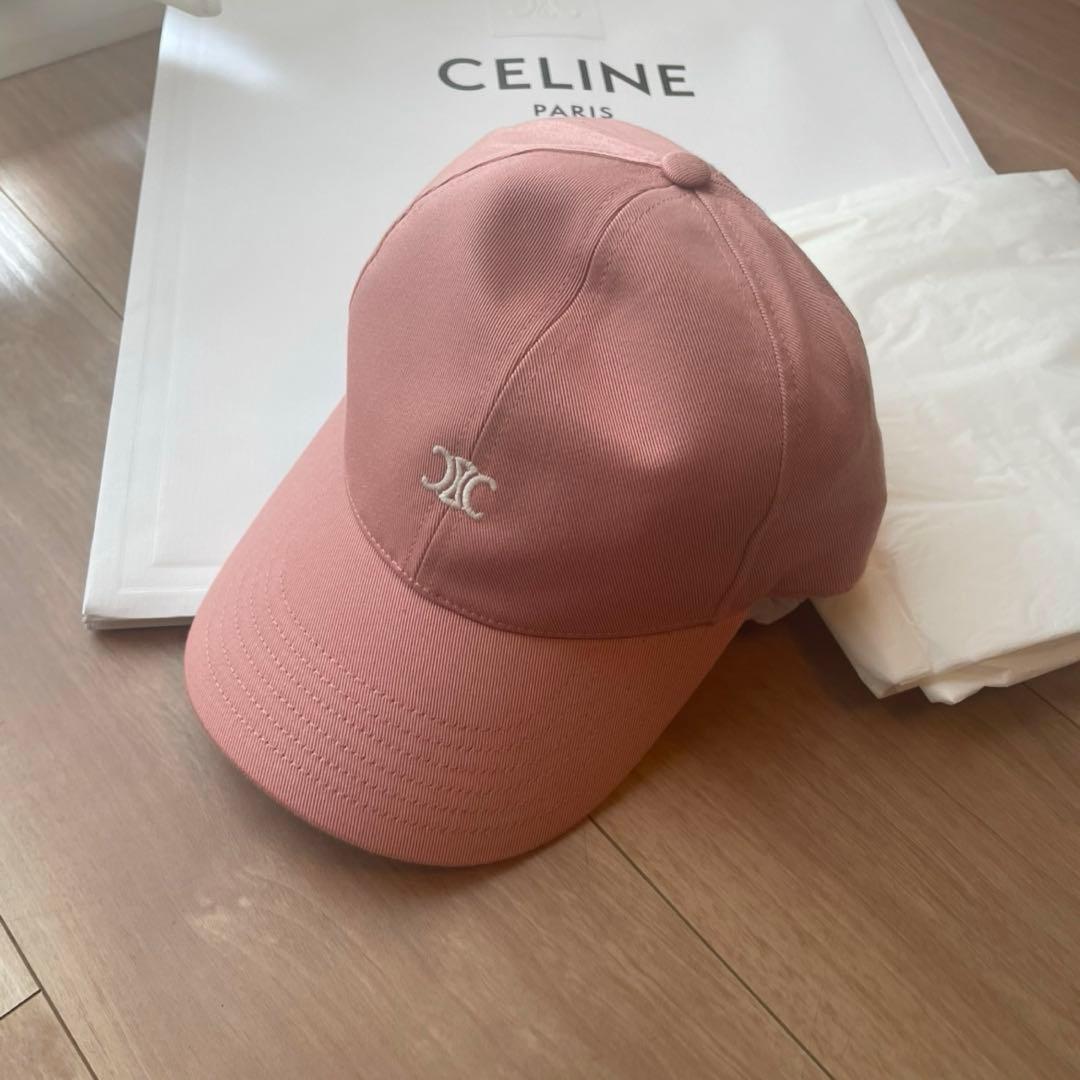 CELINE セリーヌ　ピンク ベースボールキャップ M トリオンフ レディース