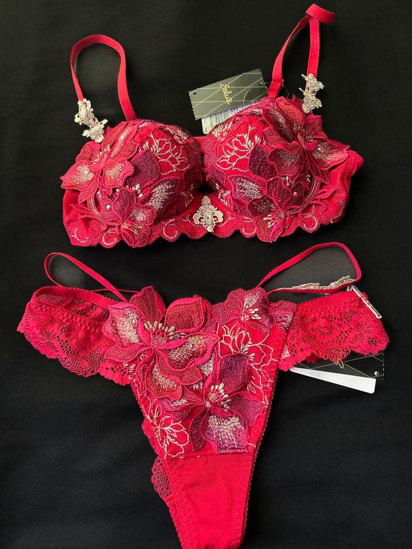 Salute 花柄刺繍 ブラジャーショーツセット C70 M限定発売
