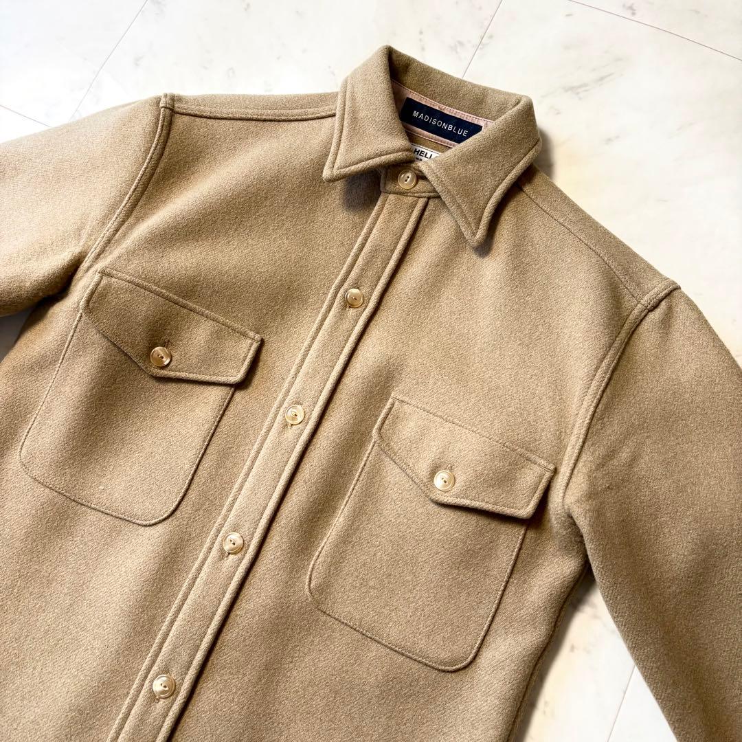 美品 マディソンブルー 厚手 CPO ウールシャル アウター B刺繍 シルク