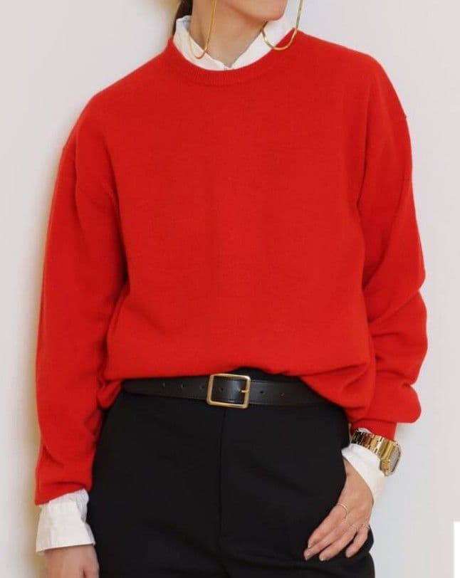 2025 ドゥーズィエムクラス　Charlotte クルーネックニット　赤